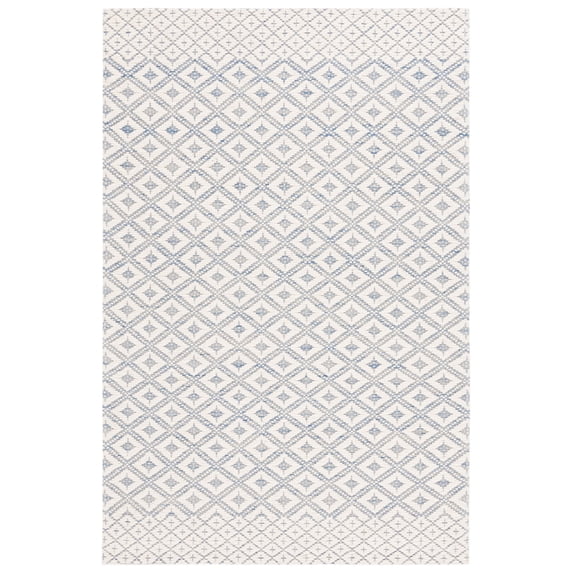 SAFAVIEH Marbella Mervyn Diamond Area Rug, Blue/Ivory, 5' x 8'