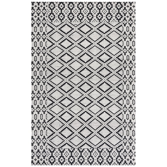 SAFAVIEH Marbella Myles Geometric Area Rug, Ivory/Black, 3' x 5'