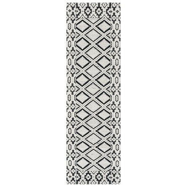 SAFAVIEH Marbella Myles Geometric Runner Rug, Ivory/Black, 2'3" x 8'