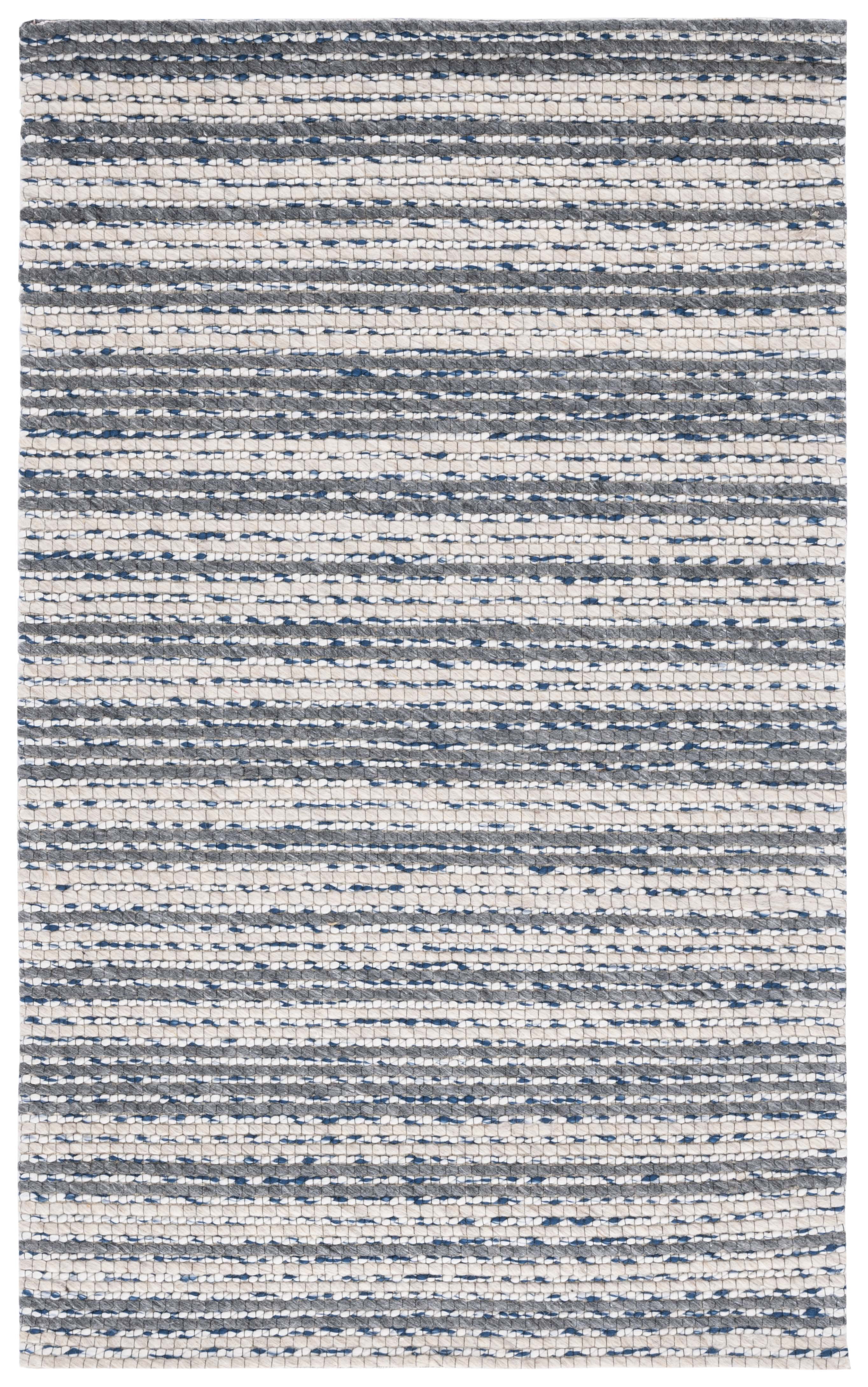 SAFAVIEH Marbella Neven Striped Area Rug, Ivory/Grey, 4' x 6'