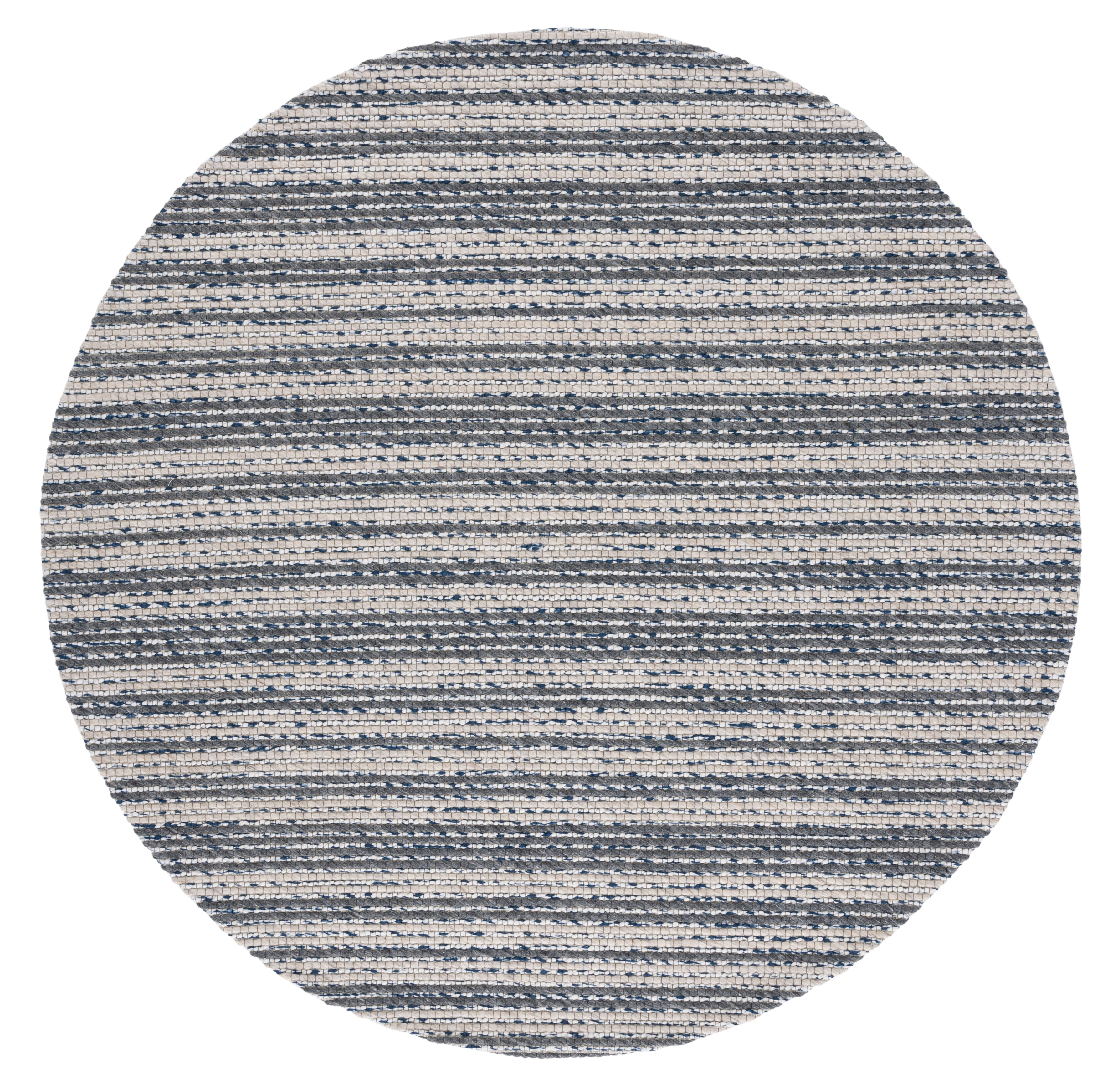 SAFAVIEH Marbella Neven Striped Area Rug, Ivory/Grey, 6' x 6' Round