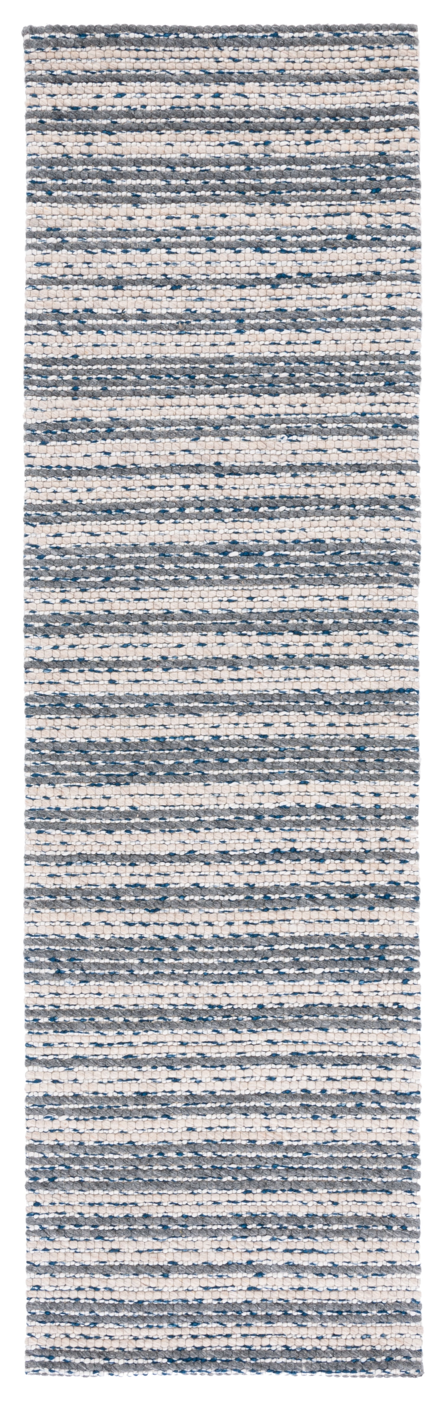 SAFAVIEH Marbella Neven Striped Runner Rug, Ivory/Grey, 2'3" x 8'