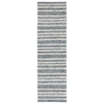 SAFAVIEH Marbella Neven Striped Runner Rug, Ivory/Grey, 2'3" x 8'