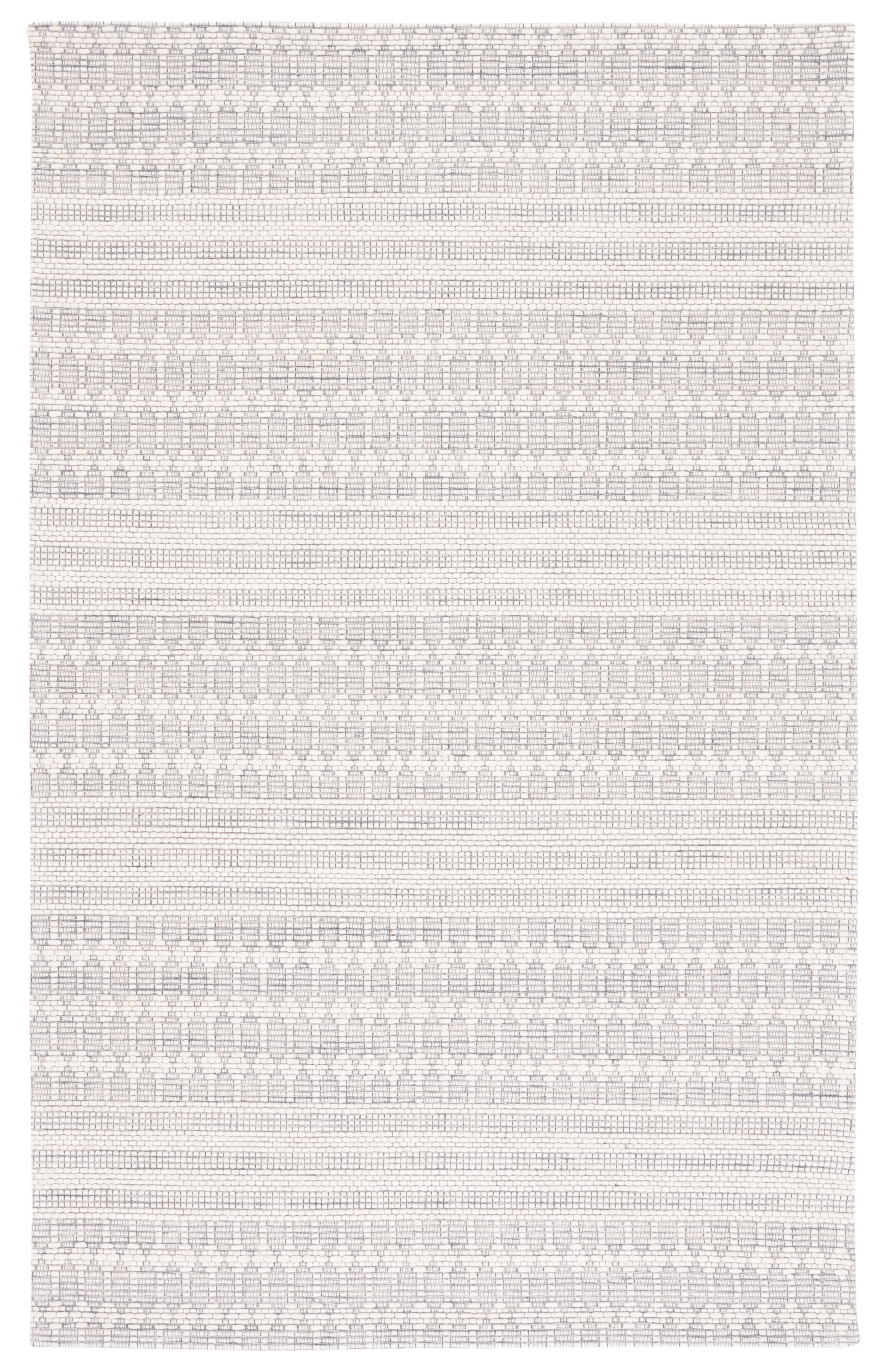 Elegant Grey/Ivory 8' x 10' Flat Woven Wool Blend Area Rug