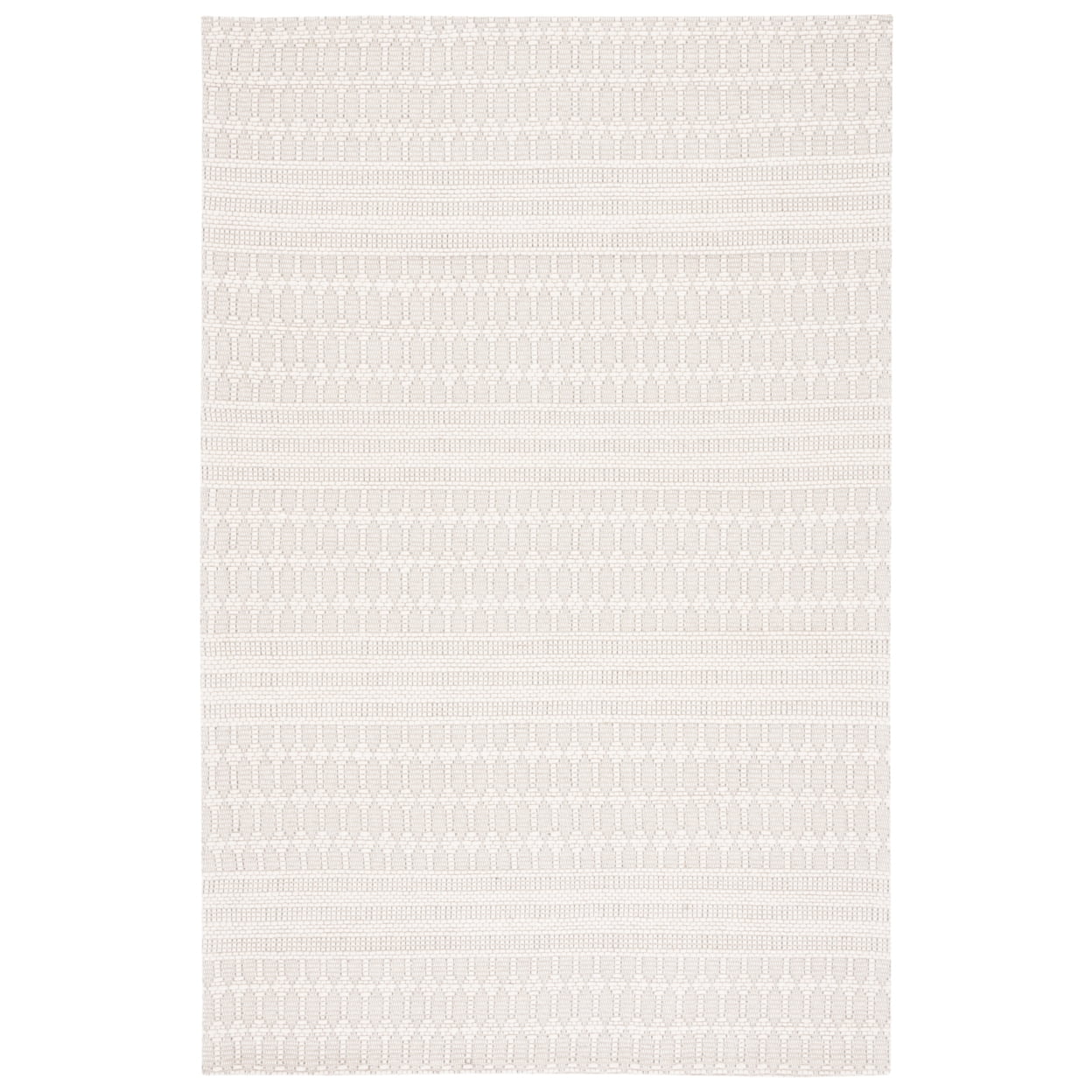 Ivory Beige 36"x5" Handwoven Flatweave Wool Blend Rug