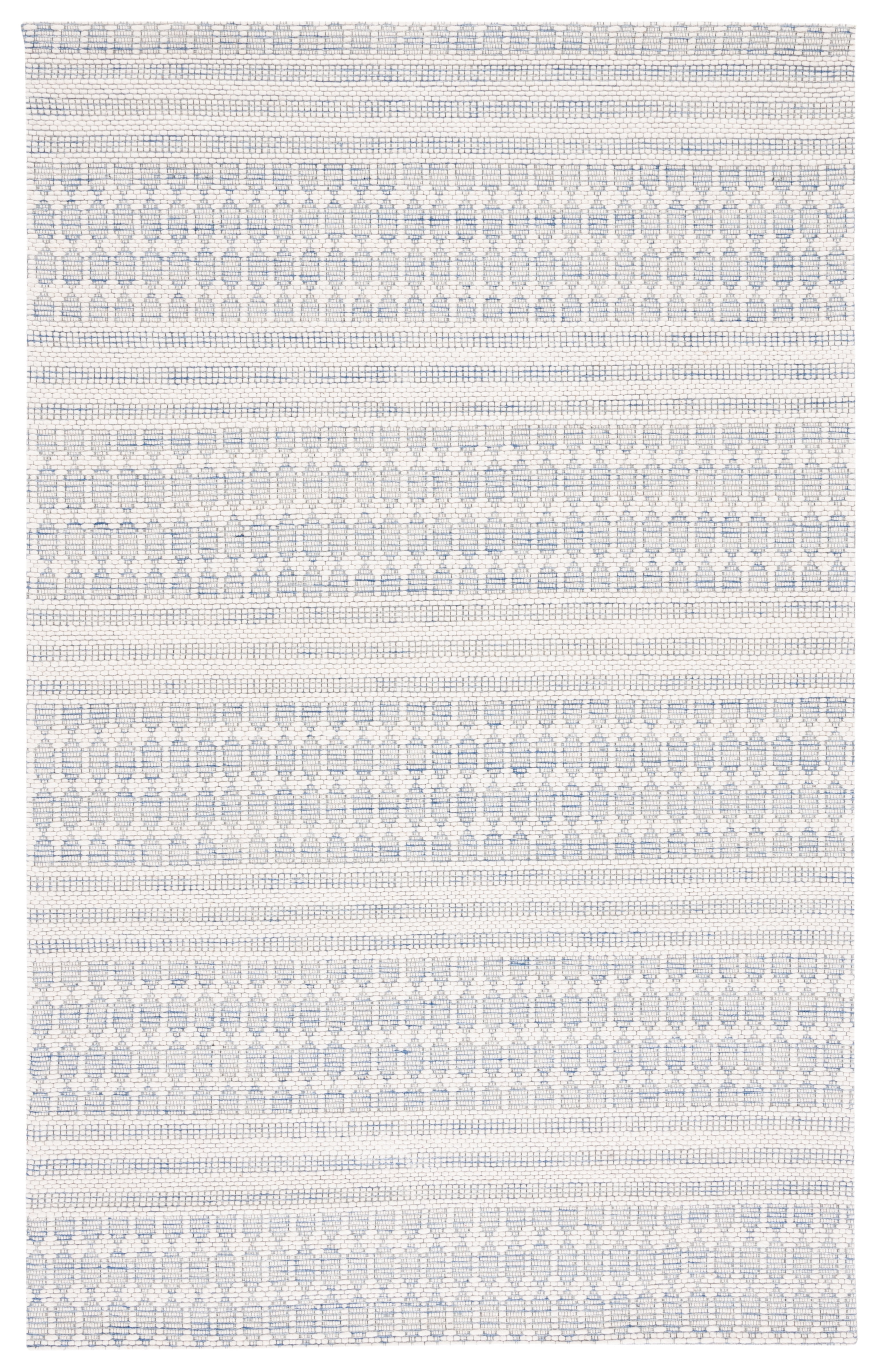 Navy and Ivory Flat Woven Wool 8' x 10' Rug