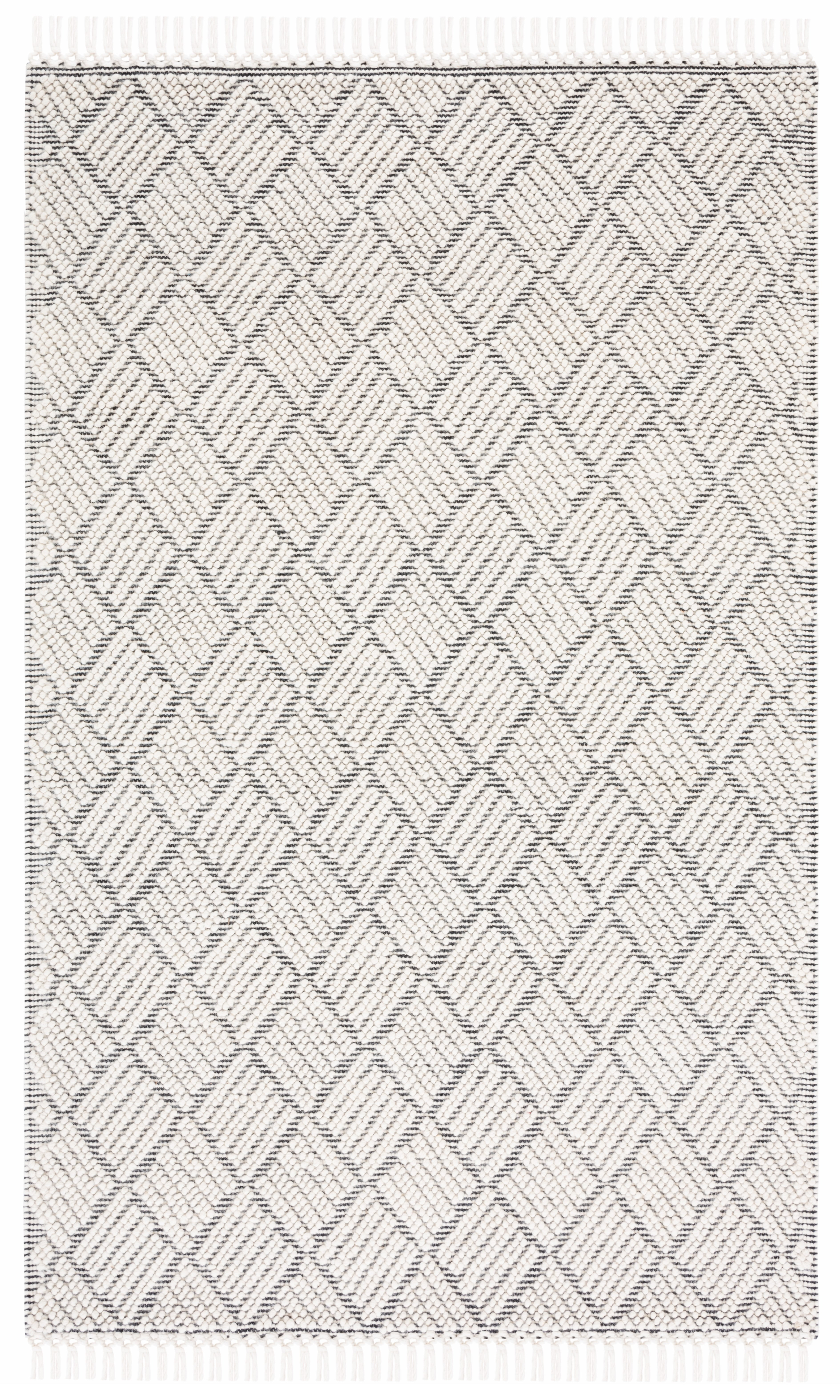SAFAVIEH Marbella Ombre Diamond Area Rug, Ivory/Black, 6' x 9'