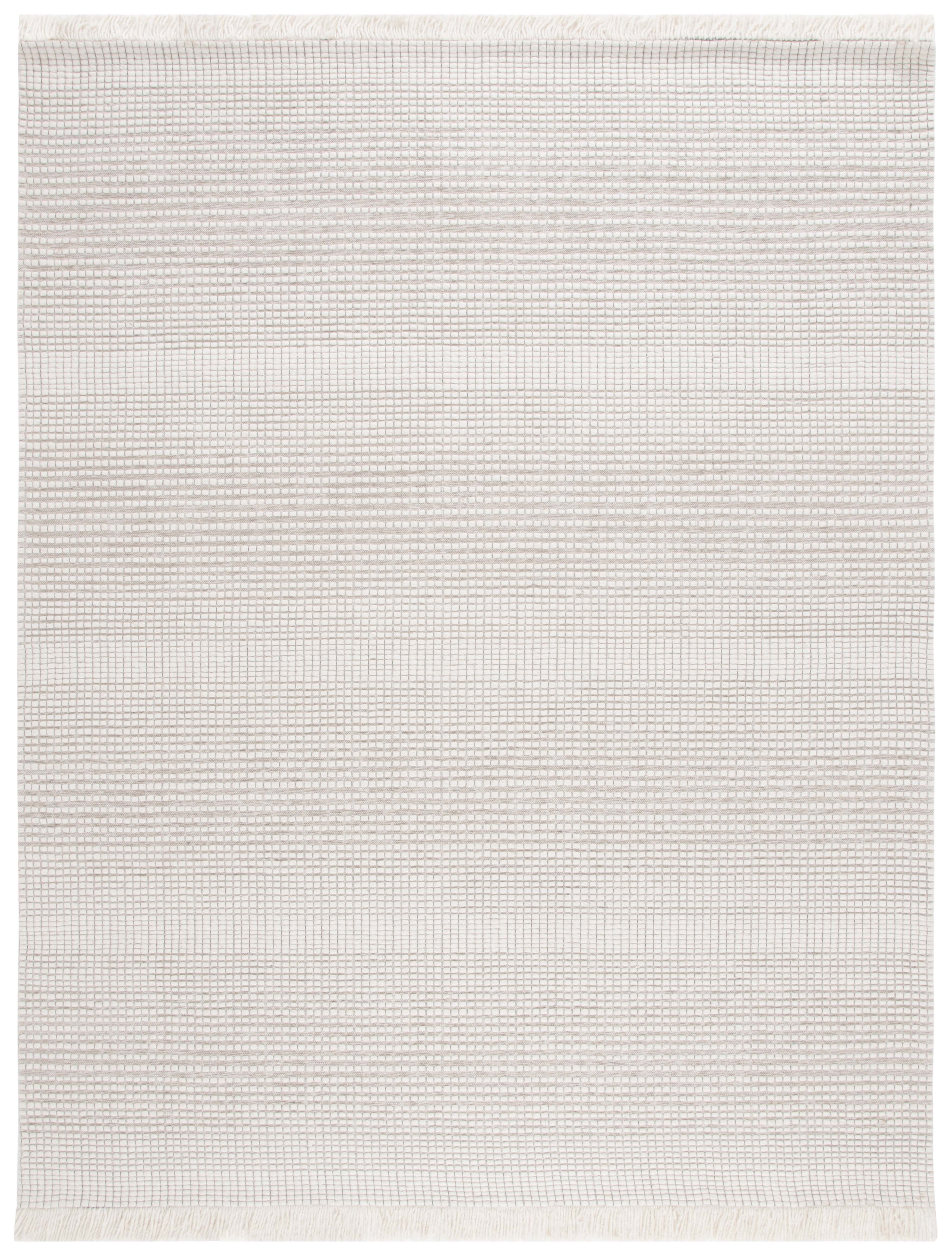Ivory Beige Flat Woven Wool Rectangular Rug 8' x 10'