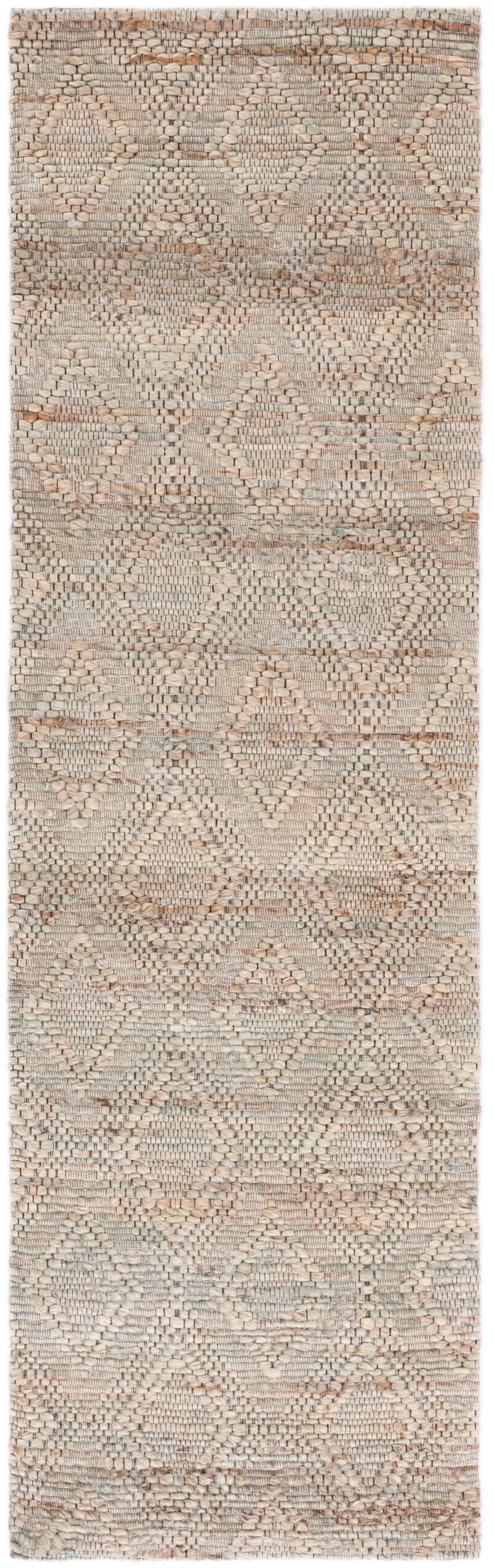 SAFAVIEH Marbella Phillis Diamond Runner Rug, Grey/Sage, 2'3" x 8'
