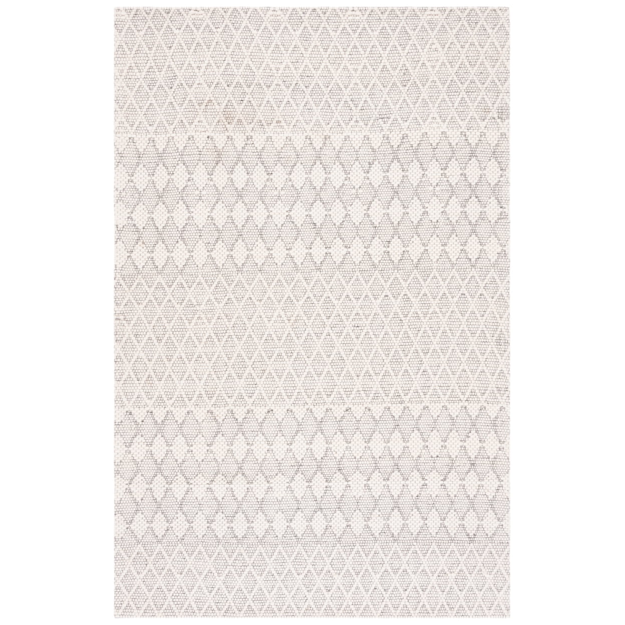 Ivory Flat Woven Wool Rectangular Area Rug