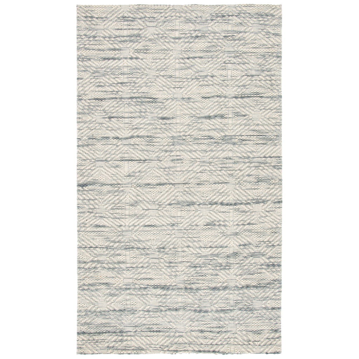 Elegant Geometric Gray Wool 8' x 10' Handwoven Area Rug