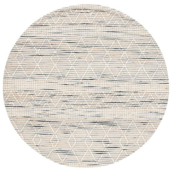 SAFAVIEH Marbella Riagan Diamond Area Rug, Ivory/Grey, 6' x 6' Round