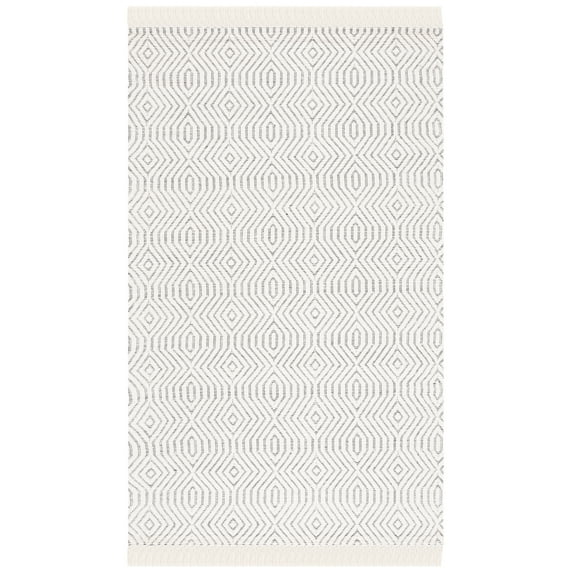 SAFAVIEH Marbella Rosanne Diamond Area Rug, Ivory/Black, 4' x 6'