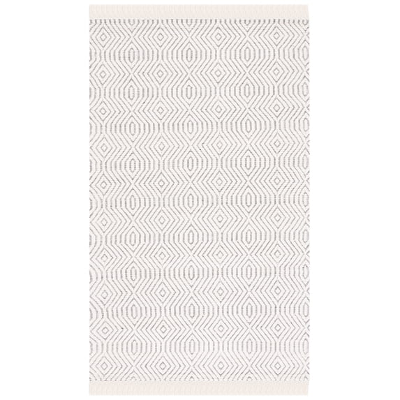 SAFAVIEH Marbella Rosanne Diamond Area Rug, Ivory/Black, 6' x 9'