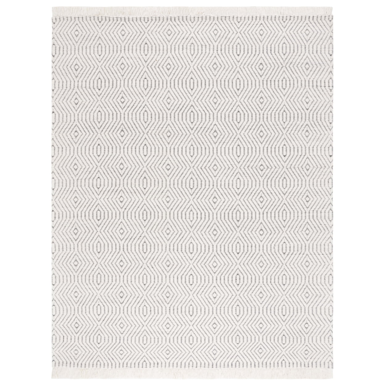 SAFAVIEH Marbella Rosanne Diamond Area Rug, Ivory/Black, 8' x 10'
