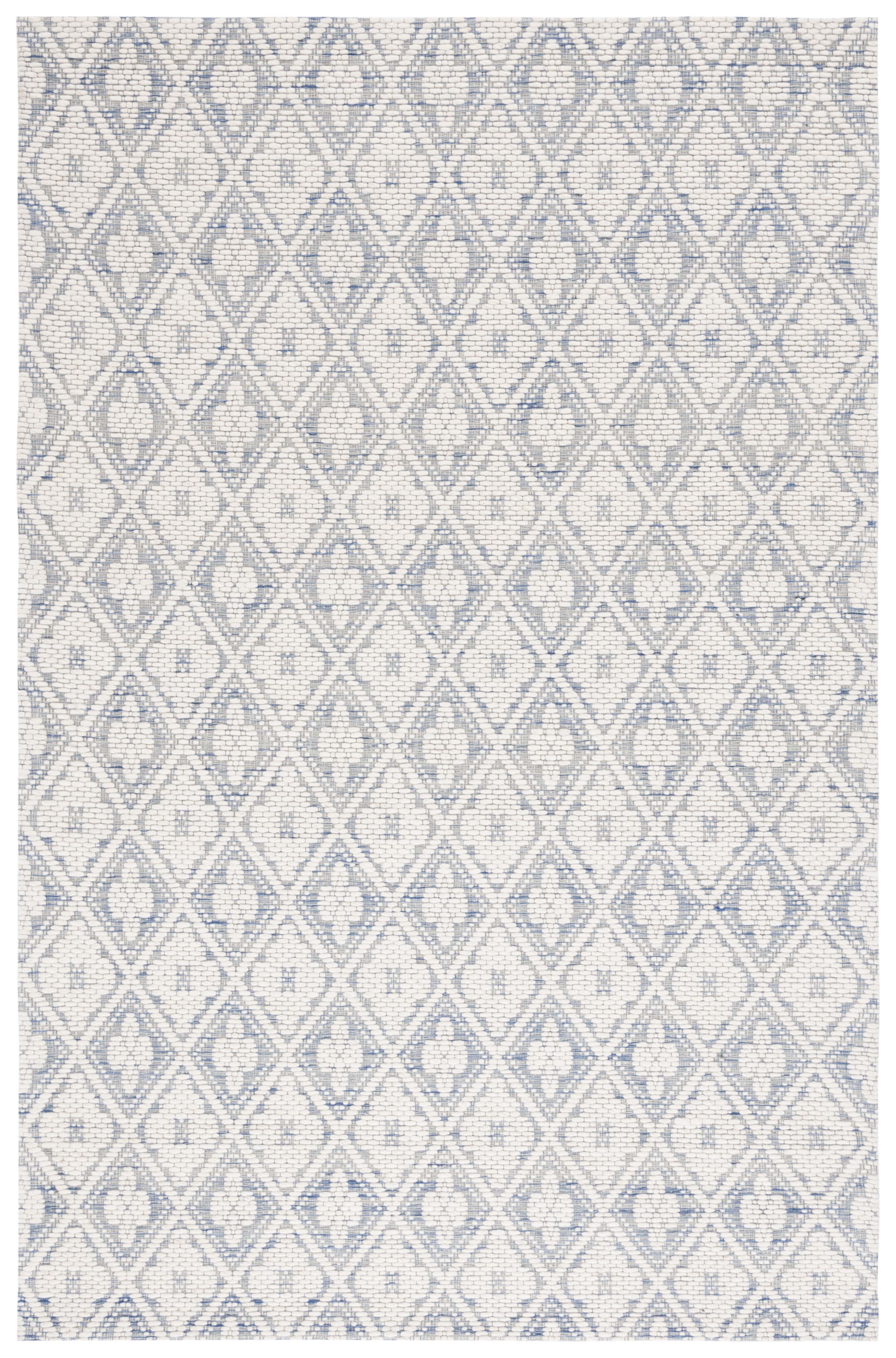 SAFAVIEH Marbella Rosario Geometric Area Rug, Blue/Ivory, 3' x 5'