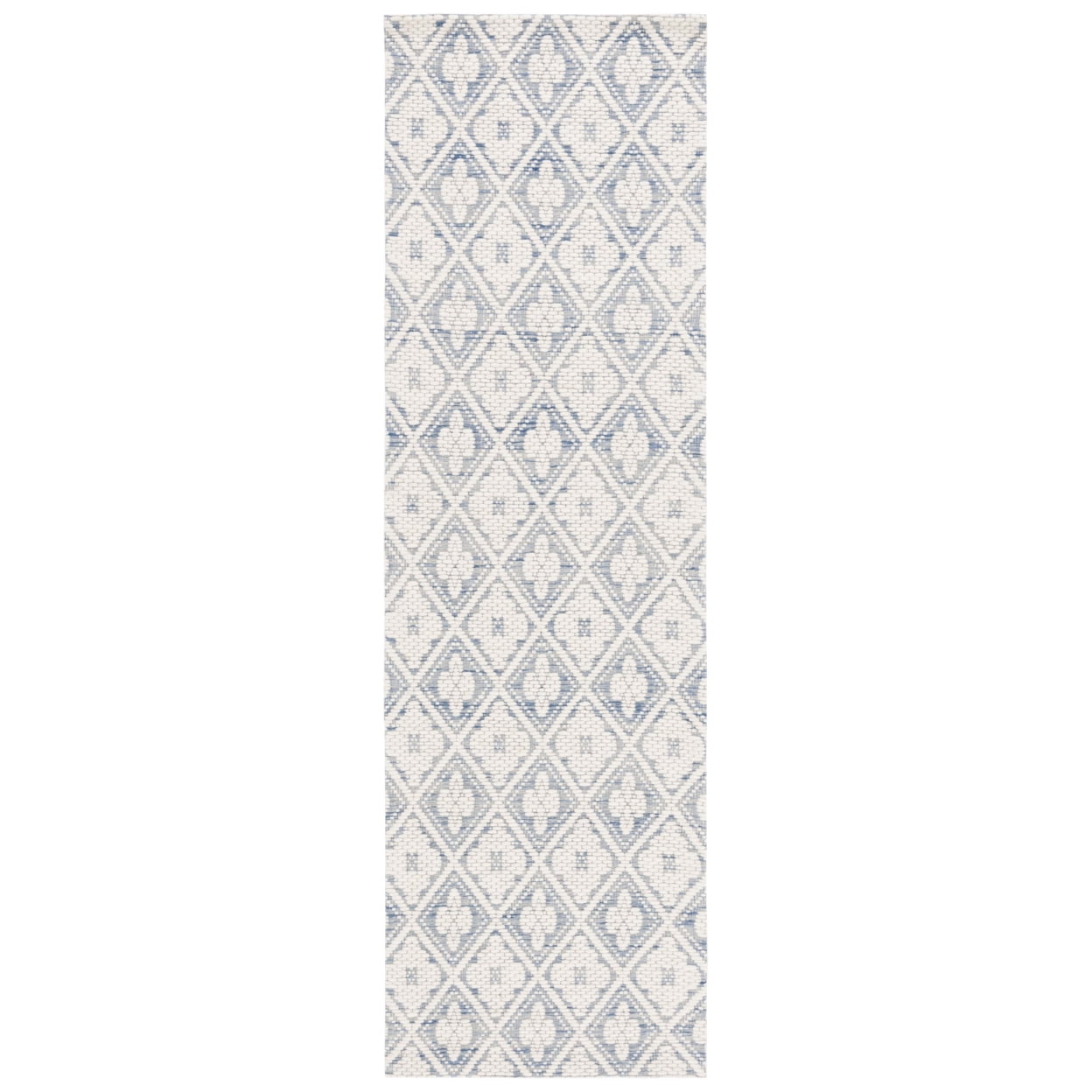 SAFAVIEH Marbella Rosario Geometric Runner Rug, Blue/Ivory, 2'3" x 8'
