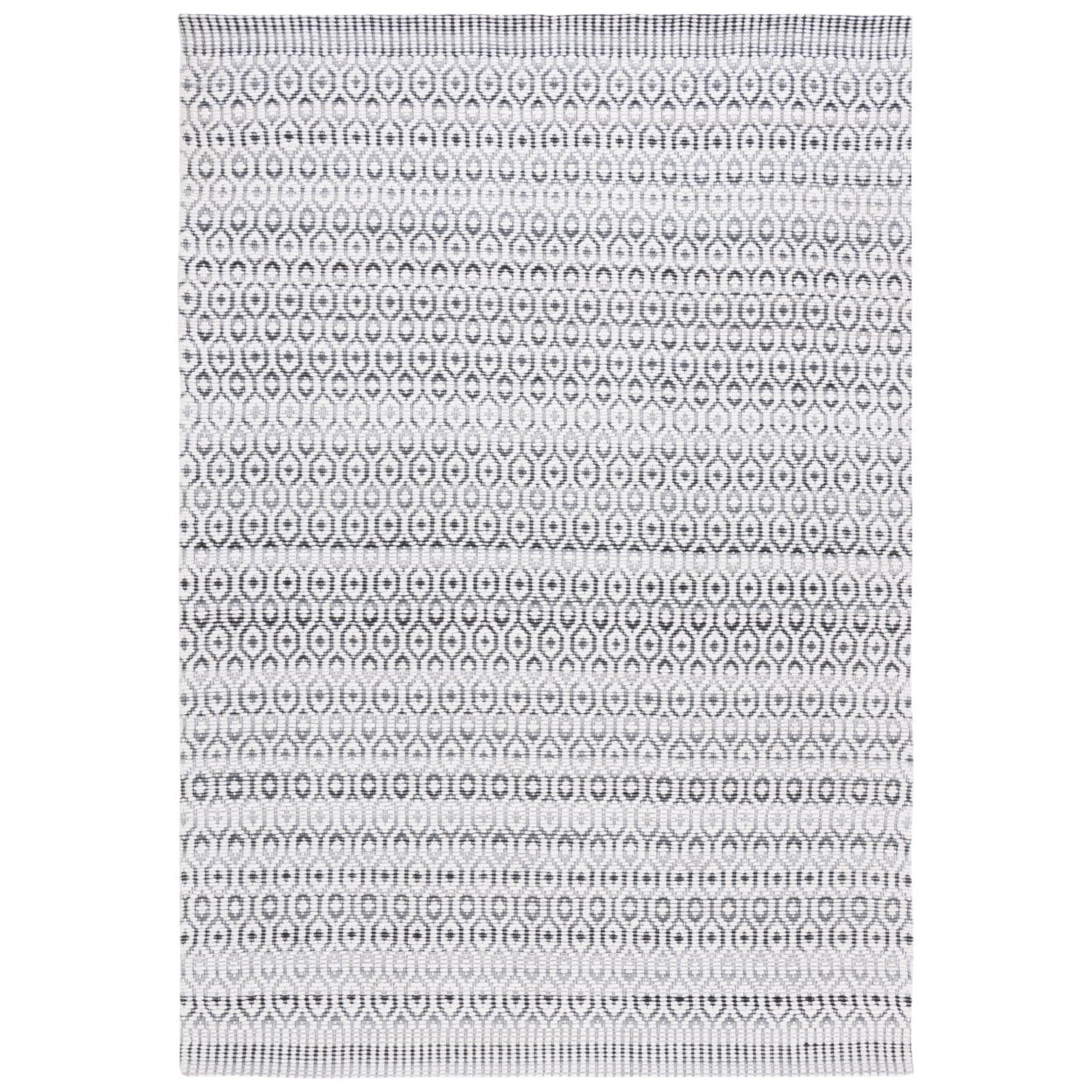 Handwoven Black and Ivory Wool 6' x 9' Area Rug