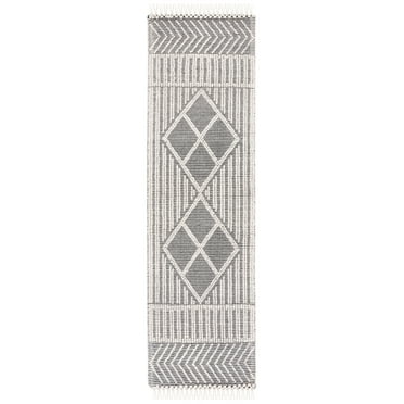 SAFAVIEH Marbella Scarlett Diamond Runner Rug, Ivory/Black, 2'3" x 8'