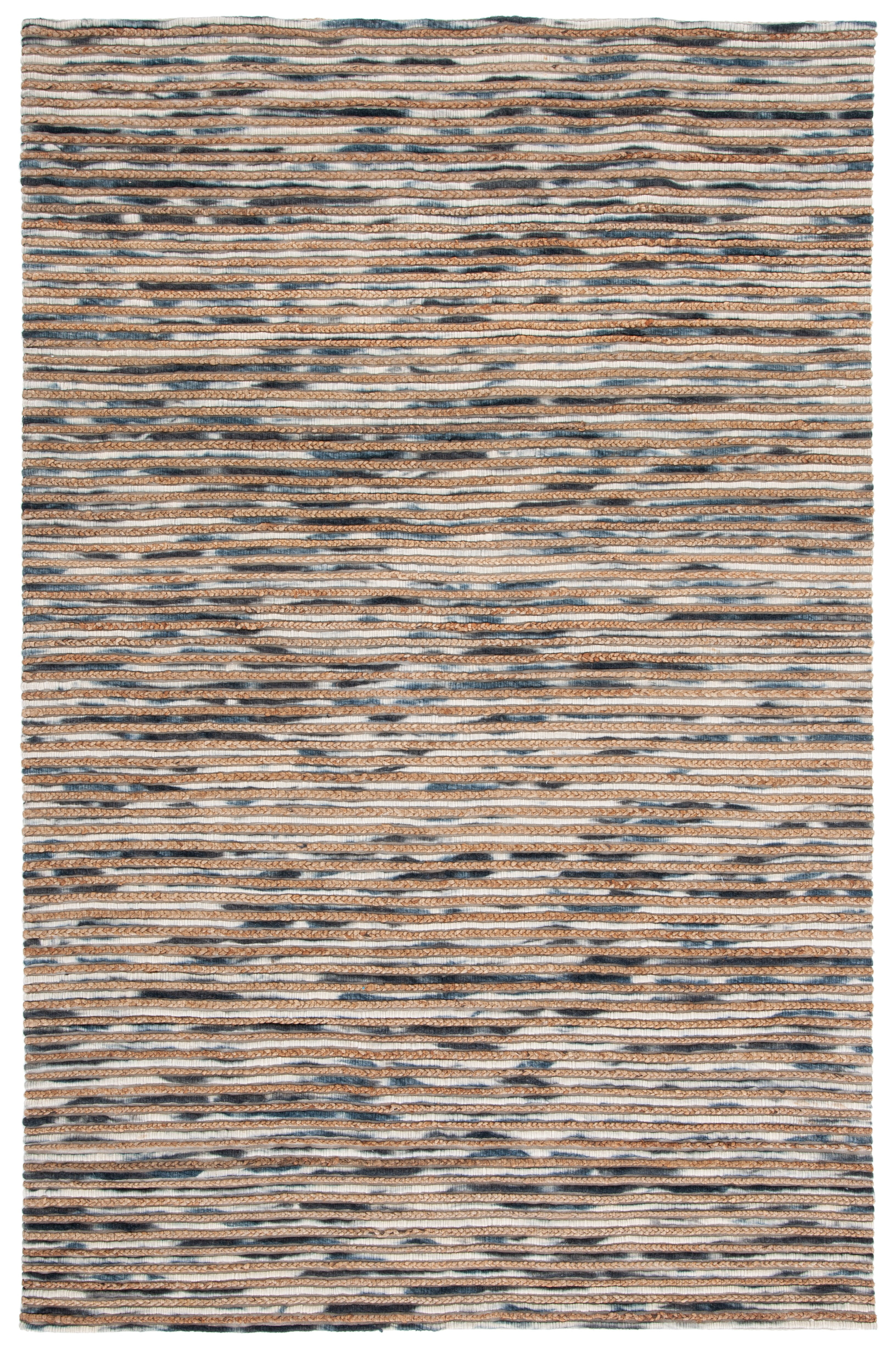 SAFAVIEH Marbella Stanley Striped Area Rug, Natural/Grey, 5' x 8'