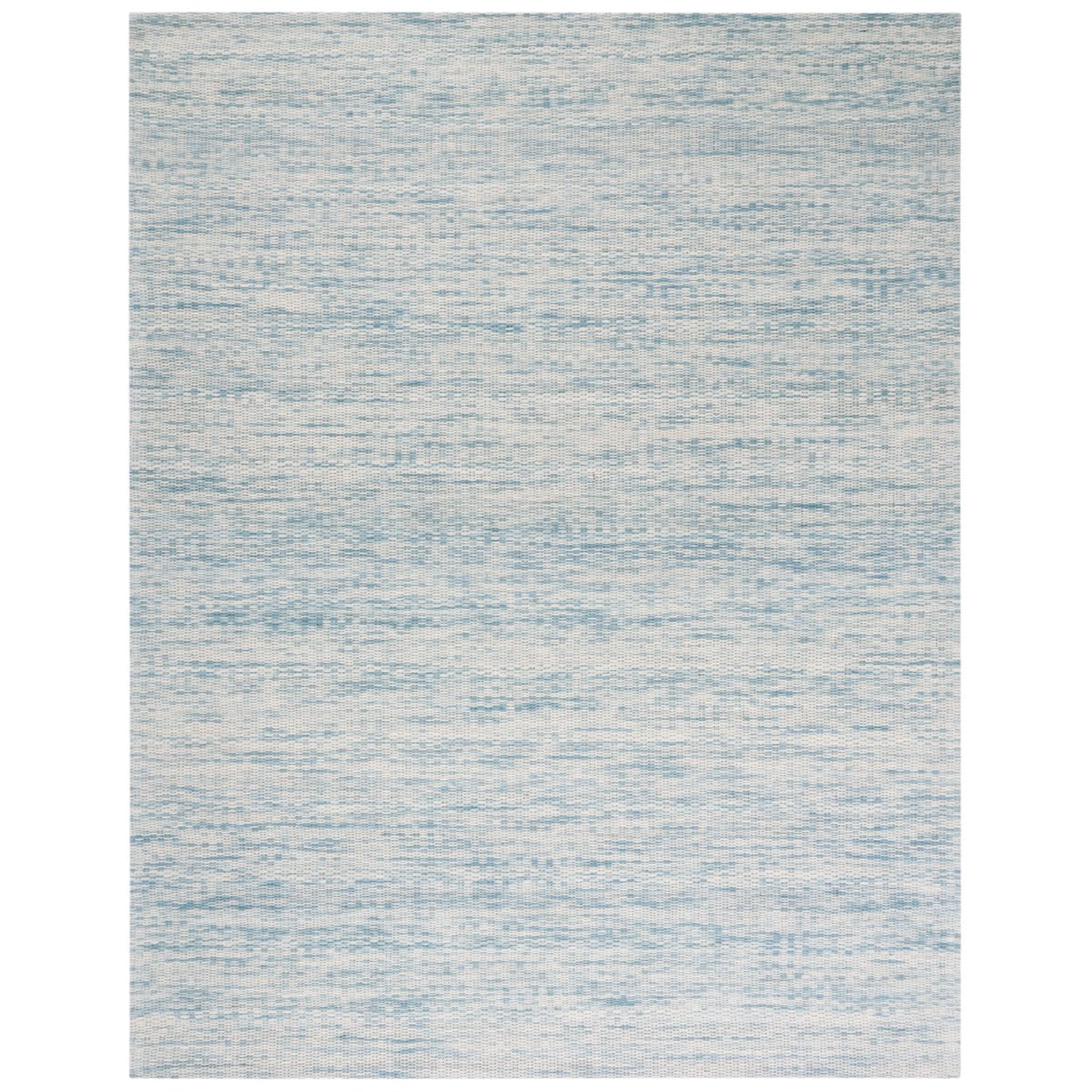 Marbella Blue and Ivory Hand Woven Wool Area Rug, 6' x 6'