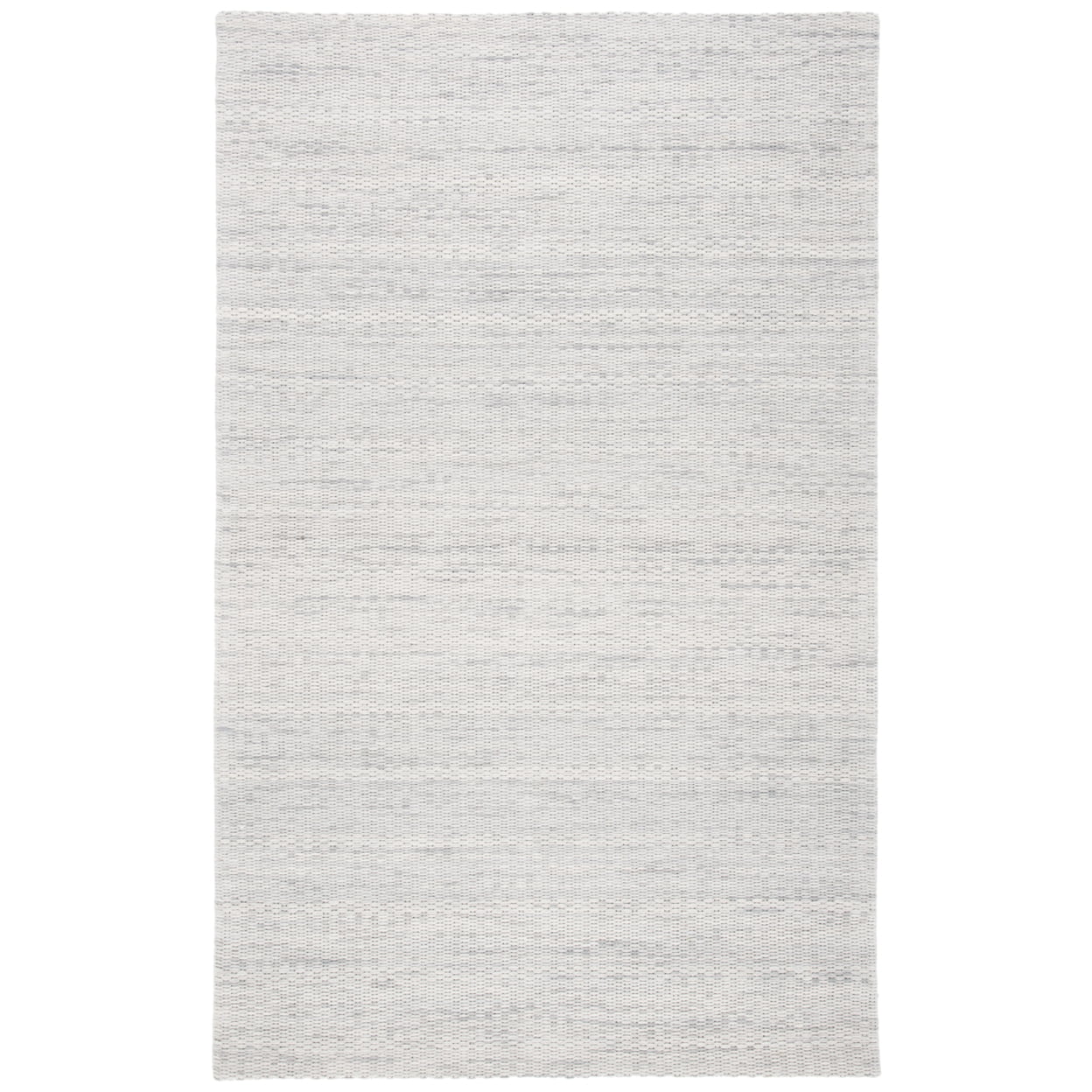 Handwoven Light Grey Wool Rectangular Rug, 5' x 8'