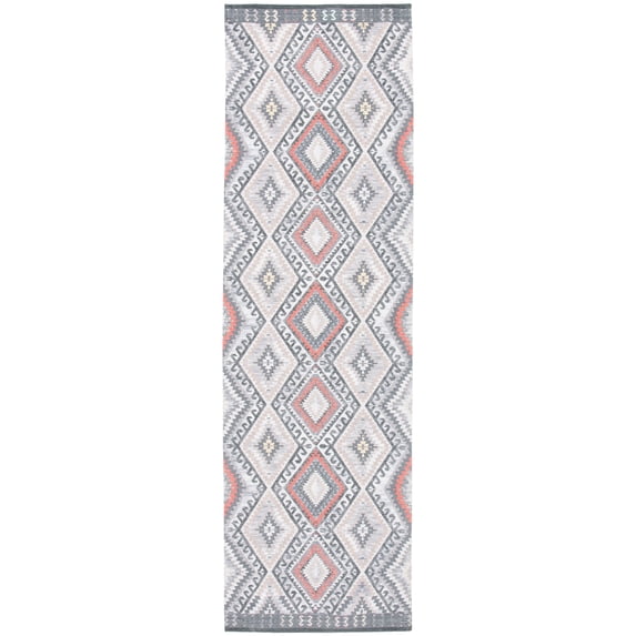 SAFAVIEH Marbella Tamsen Southwestern Runner Rug, Grey/Chocolate, 2'3" x 8'
