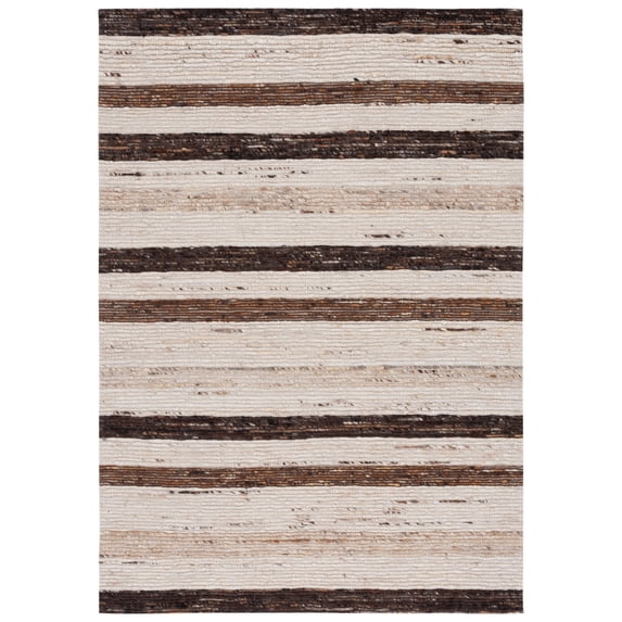 SAFAVIEH Marbella Wardell Striped Area Rug, Brown/Beige, 3' x 5'
