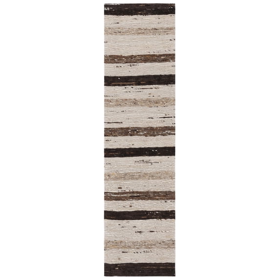 SAFAVIEH Marbella Wardell Striped Runner Rug, Brown/Beige, 2'3" x 9'