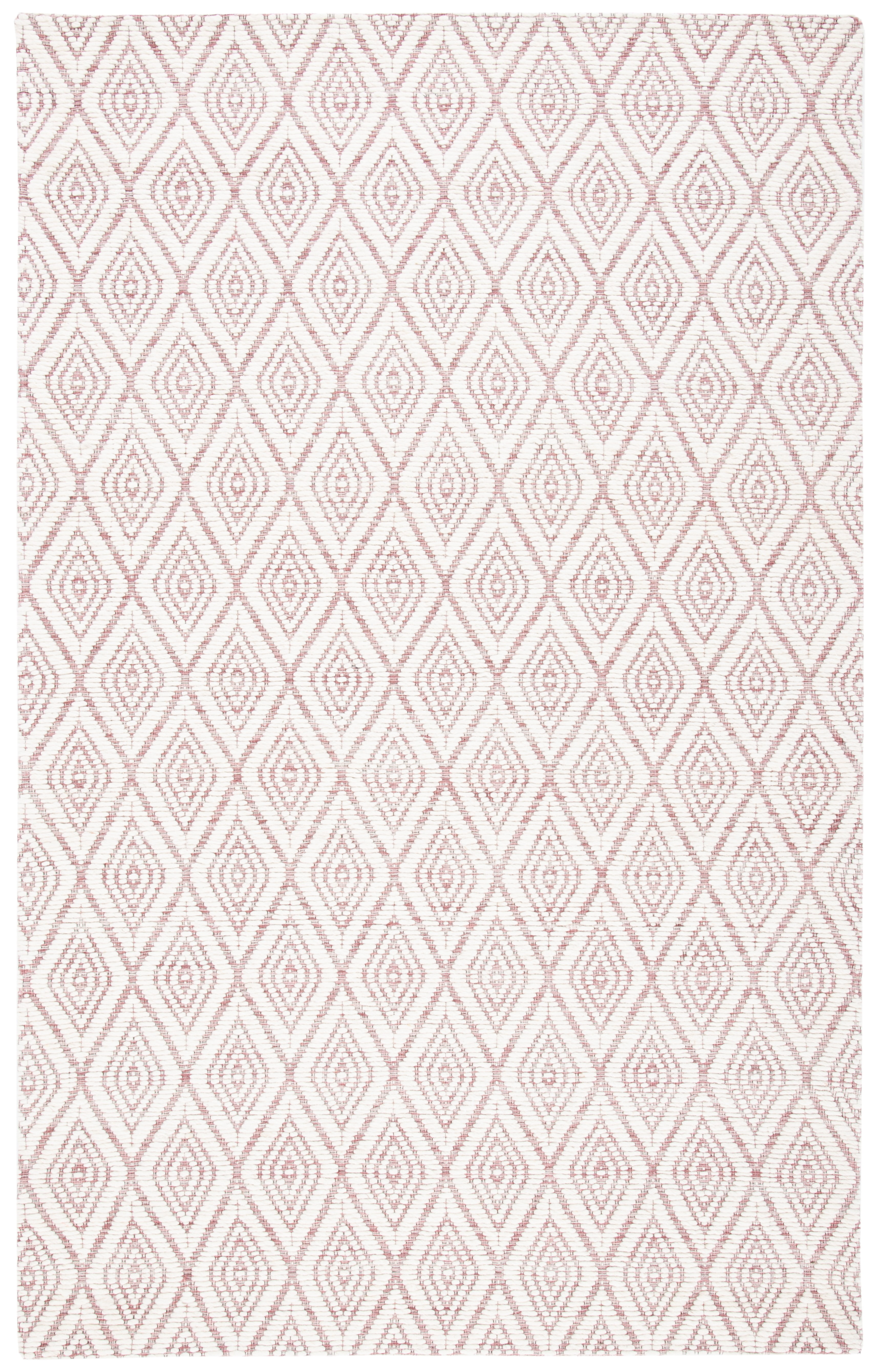 SAFAVIEH Marbella Winston Diamond Area Rug, Dark Pink/Ivory, 5' x 8'