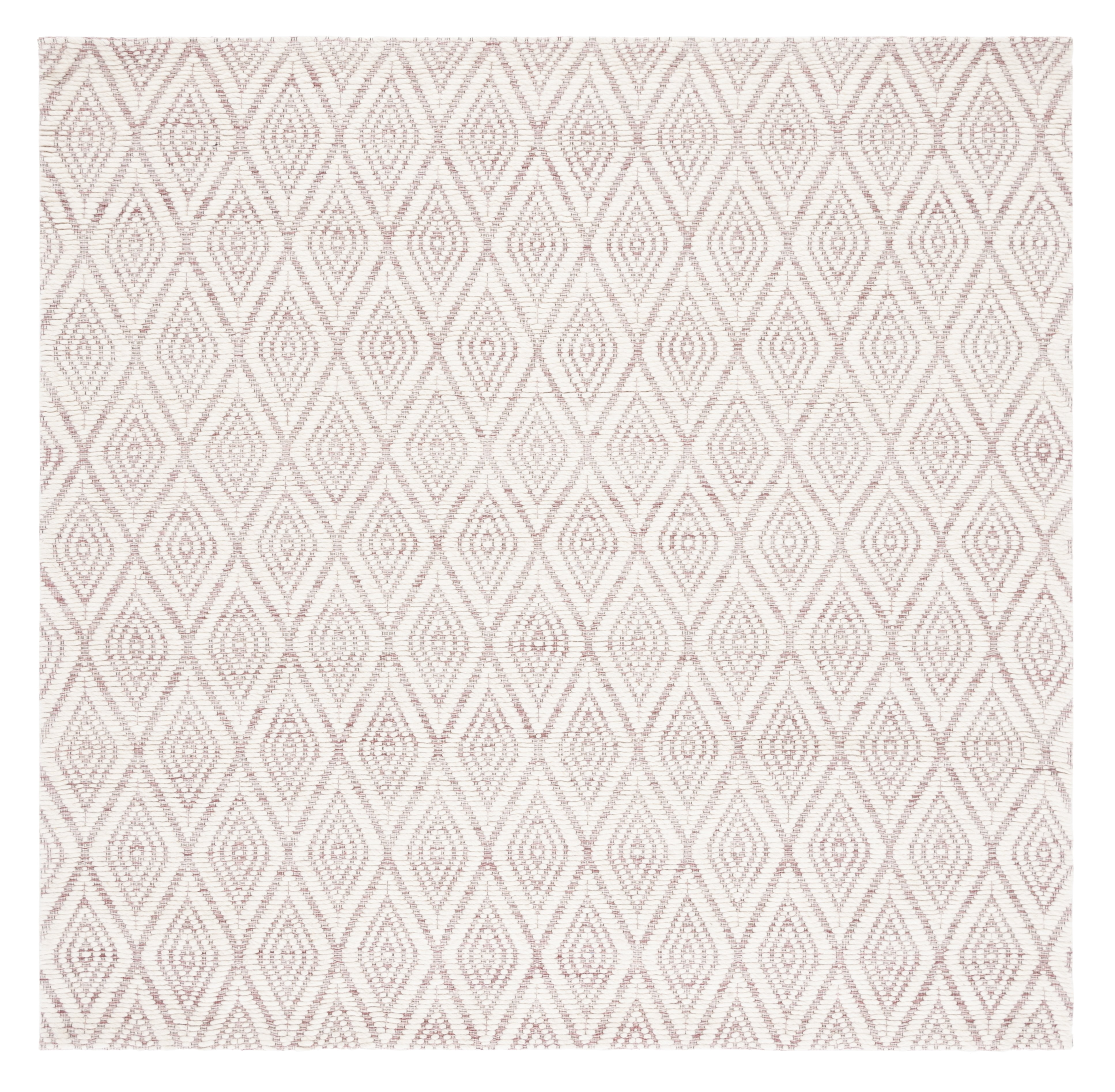 SAFAVIEH Marbella Winston Diamond Area Rug, Dark Pink/Ivory, 6' x 6' Square