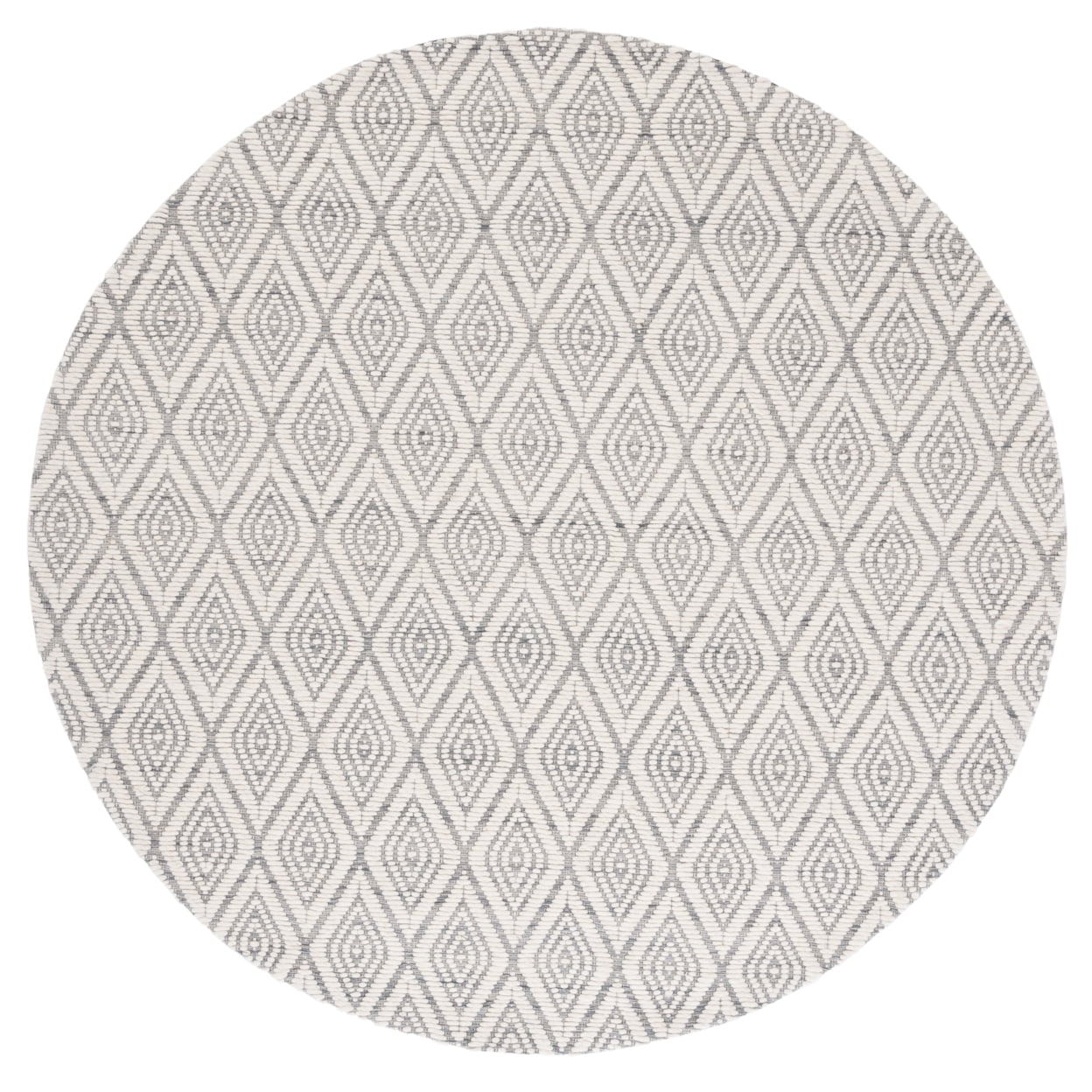 SAFAVIEH Marbella Winston Diamond Area Rug, Grey/Ivory, 6' x 6' Round