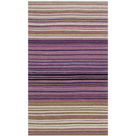SAFAVIEH Marbella Xanthia Striped Area Rug, White/Lilac, 2'3" x 4'