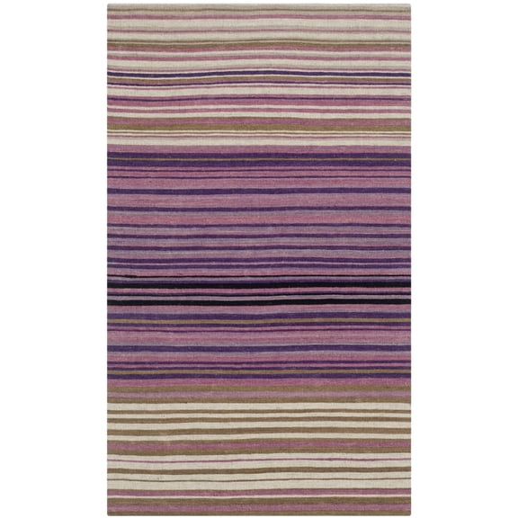 SAFAVIEH Marbella Xanthia Striped Area Rug, White/Lilac, 2'3" x 4'