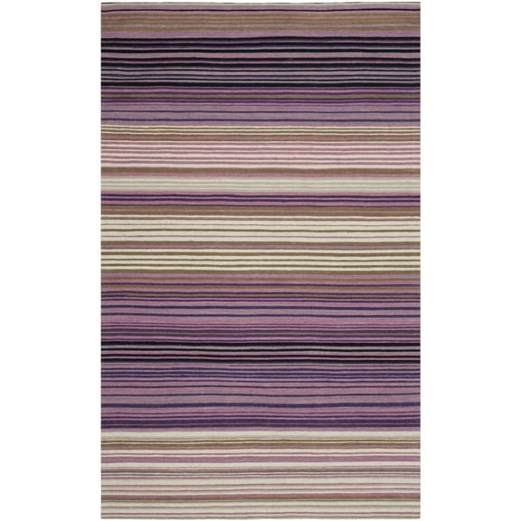 SAFAVIEH Marbella Xanthia Striped Area Rug, White/Lilac, 5' x 8'