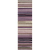 SAFAVIEH Marbella Xanthia Striped Runner Rug, White/Lilac, 2'3" x 8'