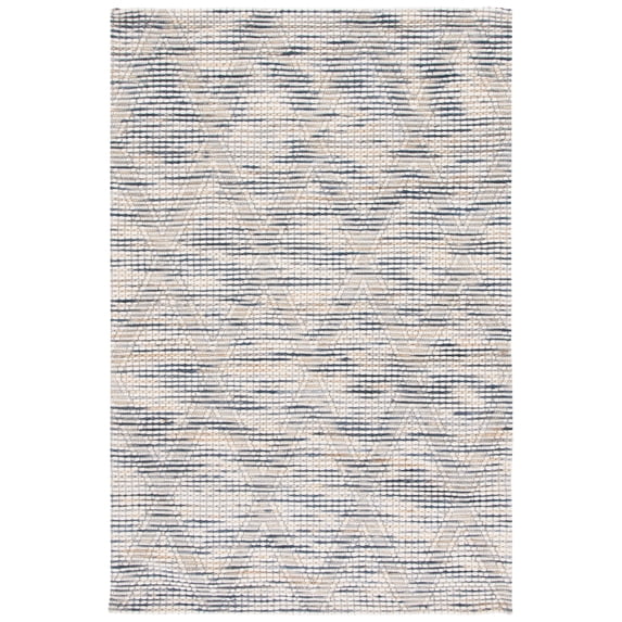 SAFAVIEH Marbella Zelma Diamond Area Rug, Ivory/Blue, 5' x 8'
