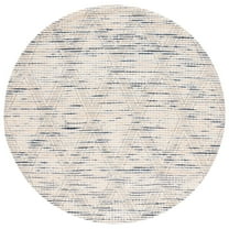 SAFAVIEH Marbella Zelma Diamond Area Rug, Ivory/Blue, 6' x 6' Round