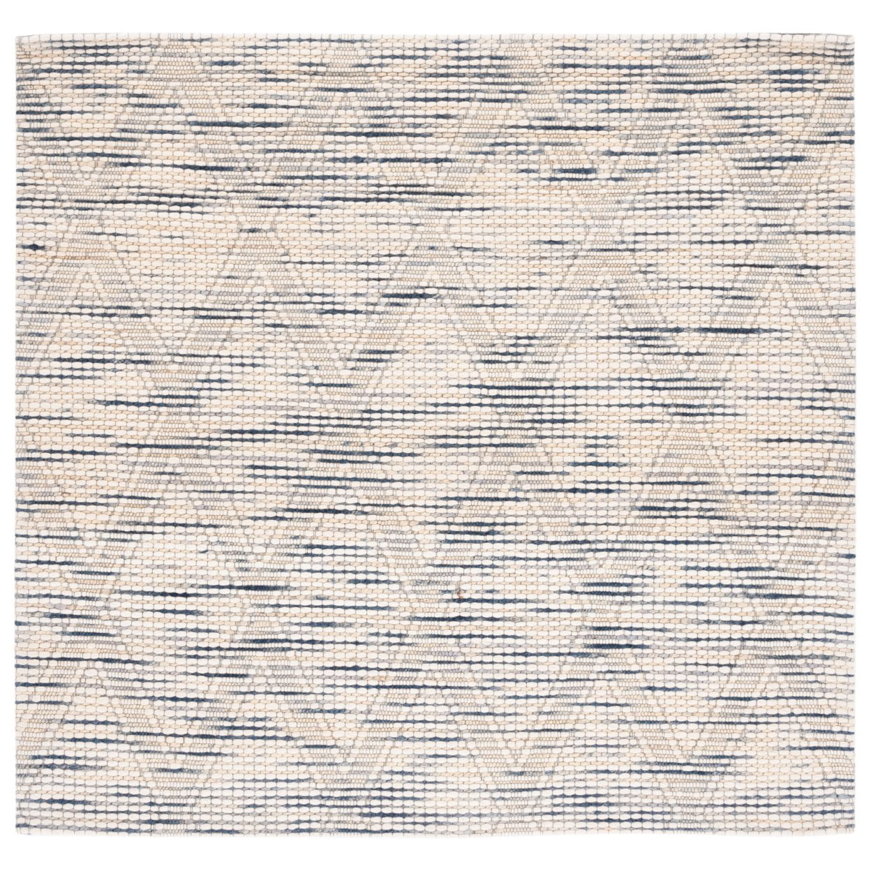 SAFAVIEH Marbella Zelma Diamond Area Rug, Ivory/Blue, 6' x 6' Square