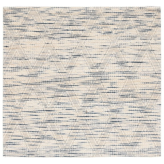 SAFAVIEH Marbella Zelma Diamond Area Rug, Ivory/Blue, 6' x 6' Square