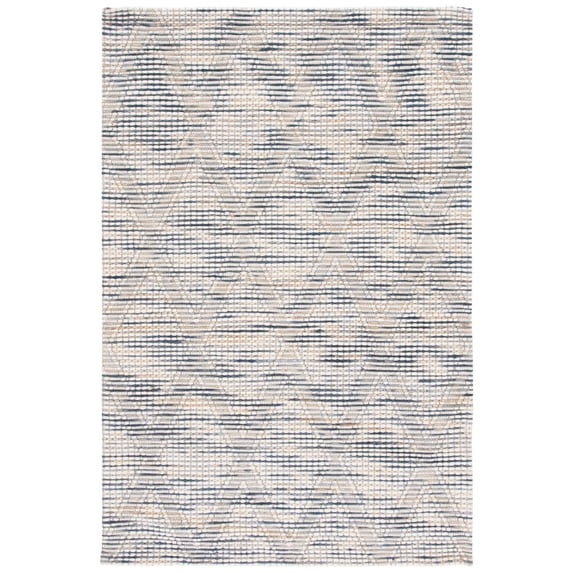 SAFAVIEH Marbella Zelma Diamond Area Rug, Ivory/Blue, 6' x 9'