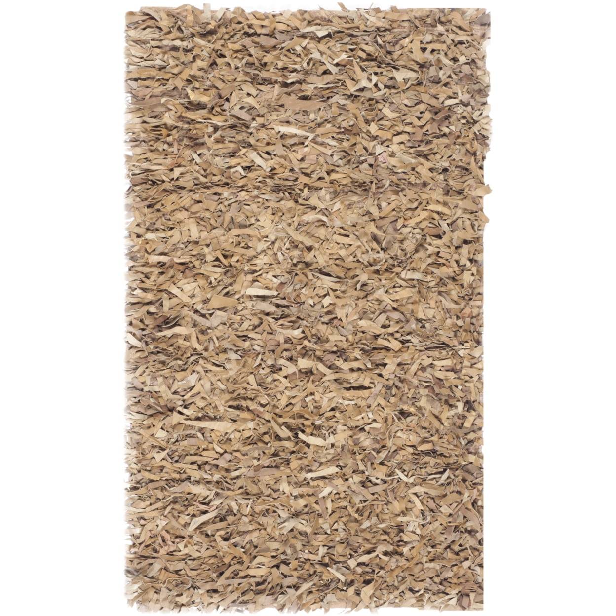 SAFAVIEH Mariam Leather Shag Area Rug, Light Gold, 3' x 5' - Walmart.com