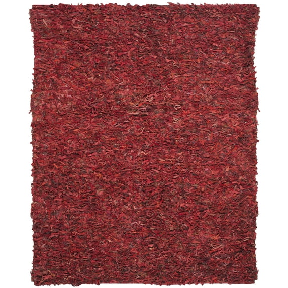 SAFAVIEH Mariam Leather Shag Area Rug, Red, 8' x 10'