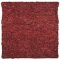 thumbnail image 1 of SAFAVIEH Mariam Leather Shag Area Rug, Red, 8' x 8' Square, 1 of 10