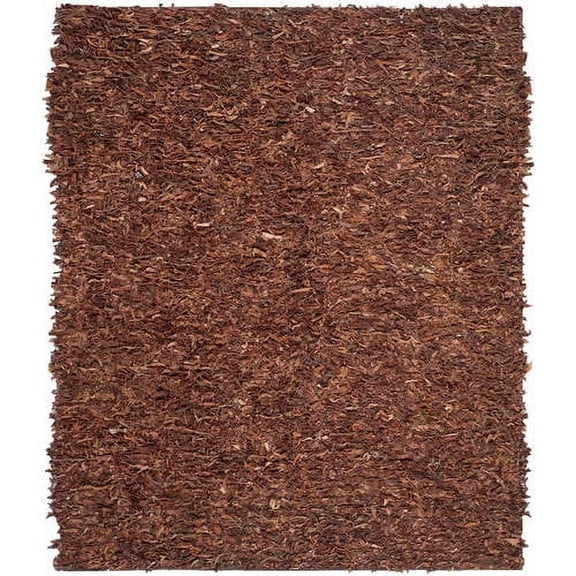 SAFAVIEH Mariam Leather Shag Area Rug, Saddle, 6' x 9'