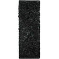 thumbnail image 1 of SAFAVIEH Mariam Leather Shag Runner Rug, Black, 2'3" x 9', 1 of 3