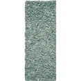 thumbnail image 1 of SAFAVIEH Mariam Leather Shag Runner Rug, Light Blue, 2'3" x 6', 1 of 11