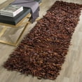 thumbnail image 1 of SAFAVIEH Mariam Leather Shag Runner Rug, Saddle, 2'3" x 11', 1 of 6