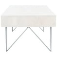 thumbnail image 1 of SAFAVIEH Marigold Mid-Century Coffee Table with Drawer, White/Silver, 1 of 12