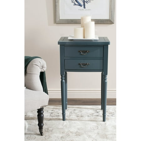 SAFAVIEH Marilyn Nautical End Table w/ 2 Storage Drawers, Teal